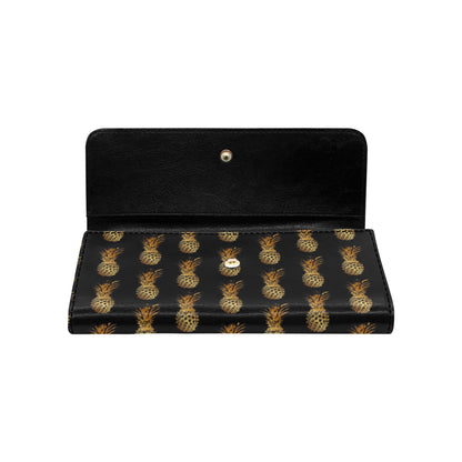 Pineapple Pattern Print Design A02 Women's Trifold Wallet