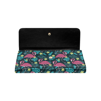Flamingo Print Pattern Women's Trifold Wallet