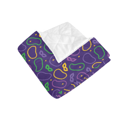 Mardi Gras Pattern Print Design 04 Premium Quilt