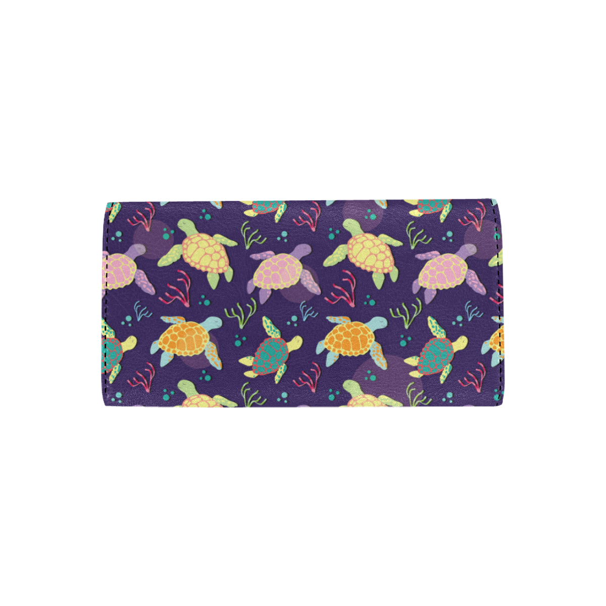 Sea Turtle Color Smile Women's Trifold Wallet