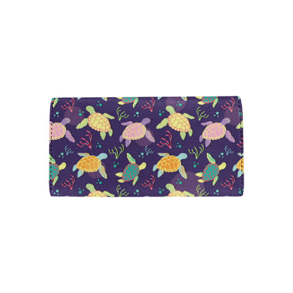 Sea Turtle Color Smile Women's Trifold Wallet