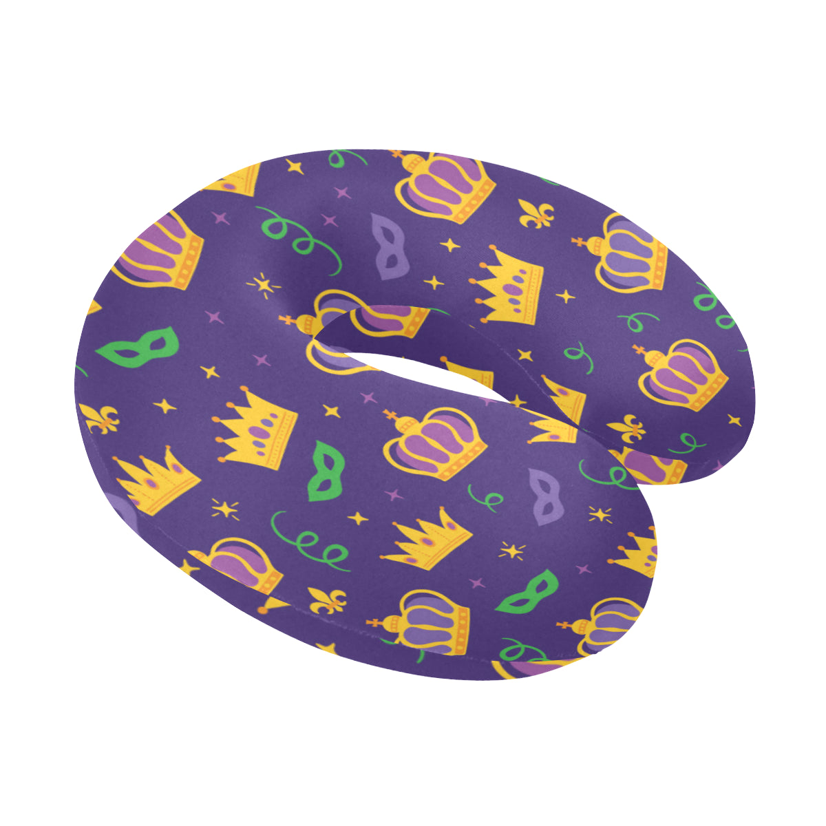 Mardi Gras Pattern Print Design 03 U-Shaped Travel Neck Pillow