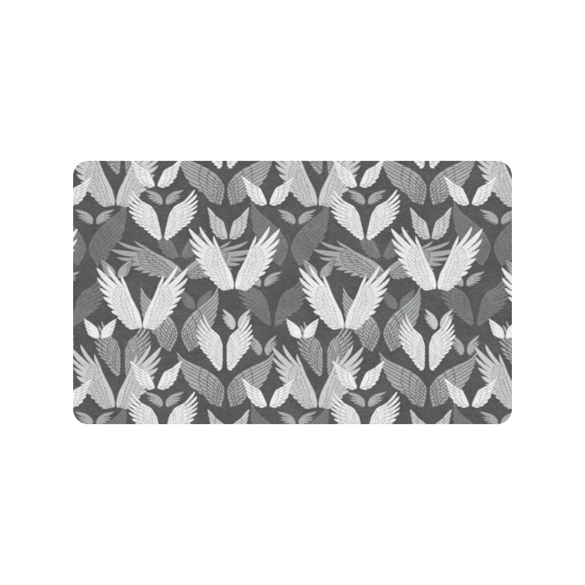 Angel Wings Pattern Design Themed Print Rubber Doormat