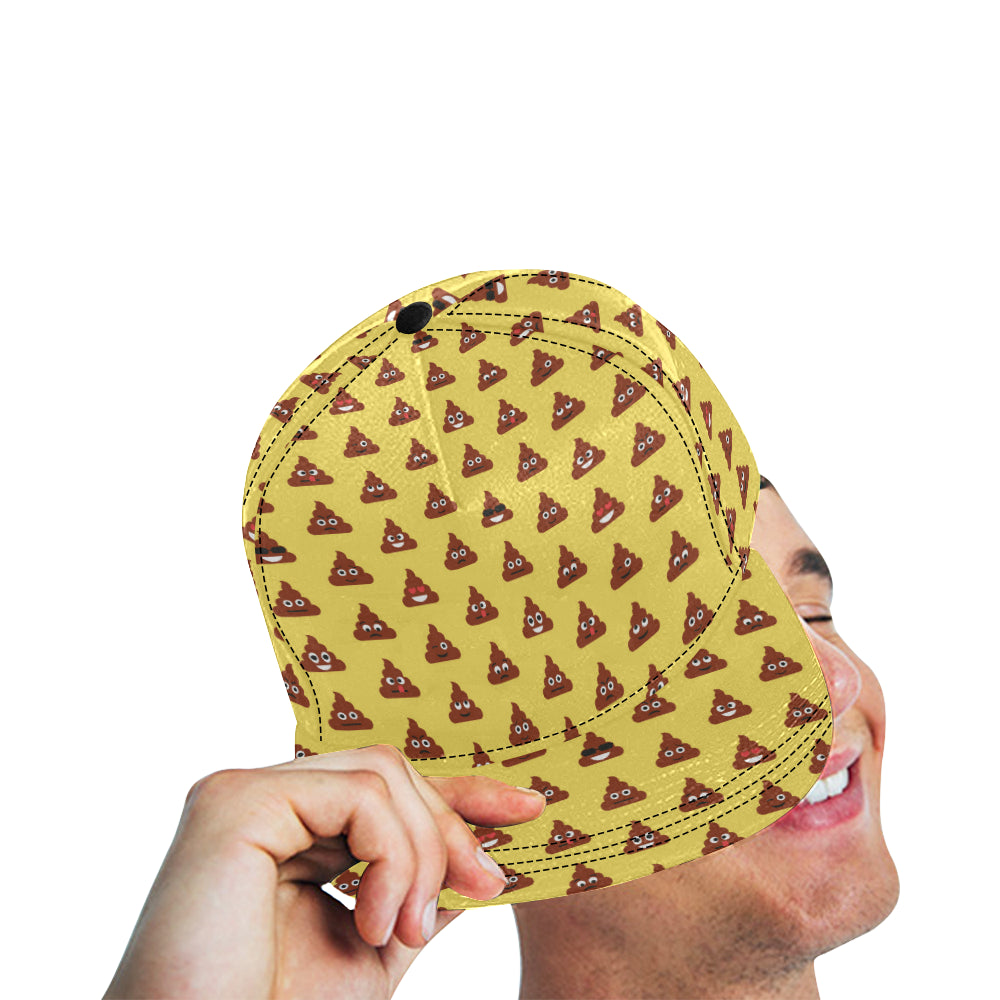 Emoji Poop Print Pattern Snapback Cap