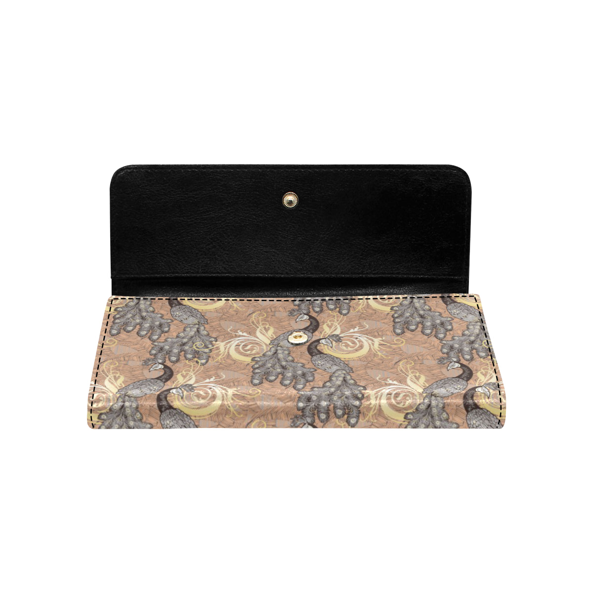 Peacock Pattern Print Design A05 Women's Trifold Wallet