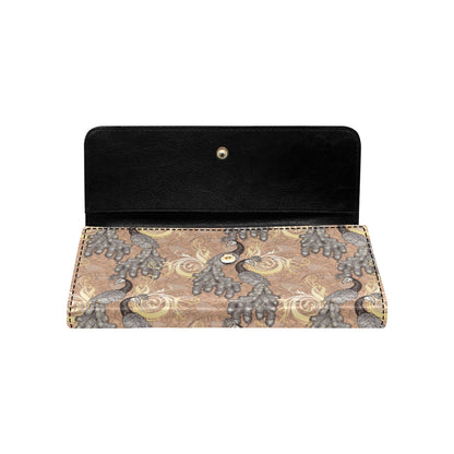 Peacock Pattern Print Design A05 Women's Trifold Wallet