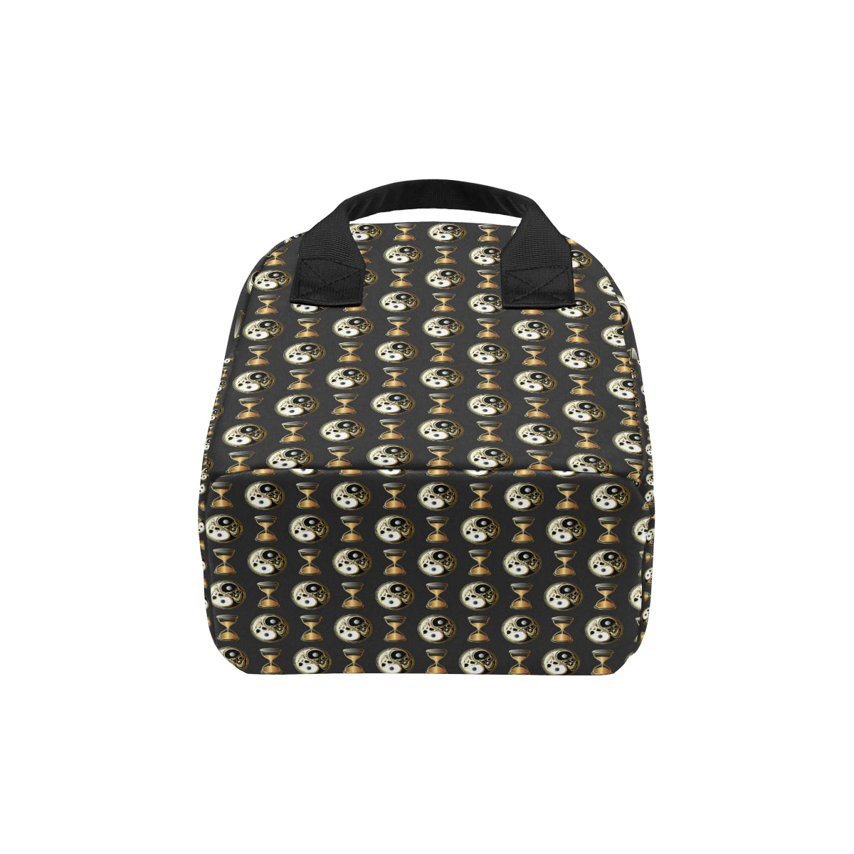 Yin Yang Skull Themed Design Print Insulated Lunch Bag