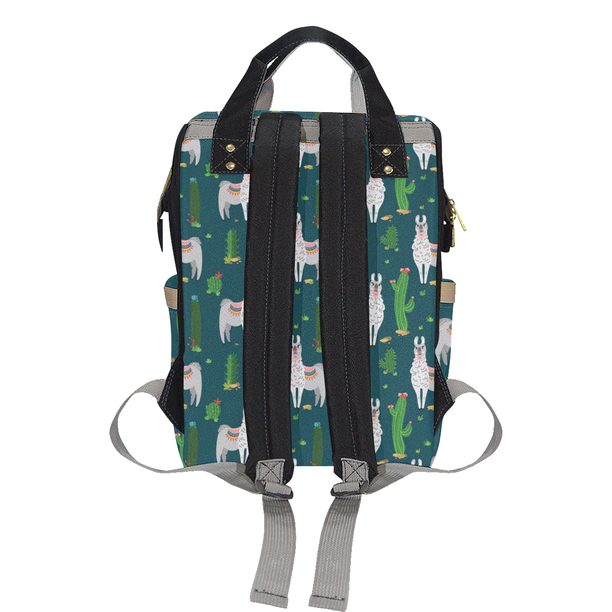 Llama Cactus Pattern Print Design 013 Diaper Bag Backpack