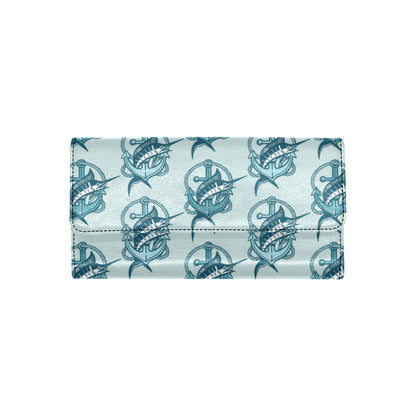 Swordfish Pattern Print Design 03 Women's Trifold Wallet