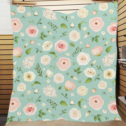 Lisianthus Pattern Print Design 01 Premium Quilt