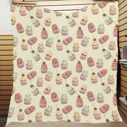 Cupcake Pattern Print Design 04 Premium Quilt