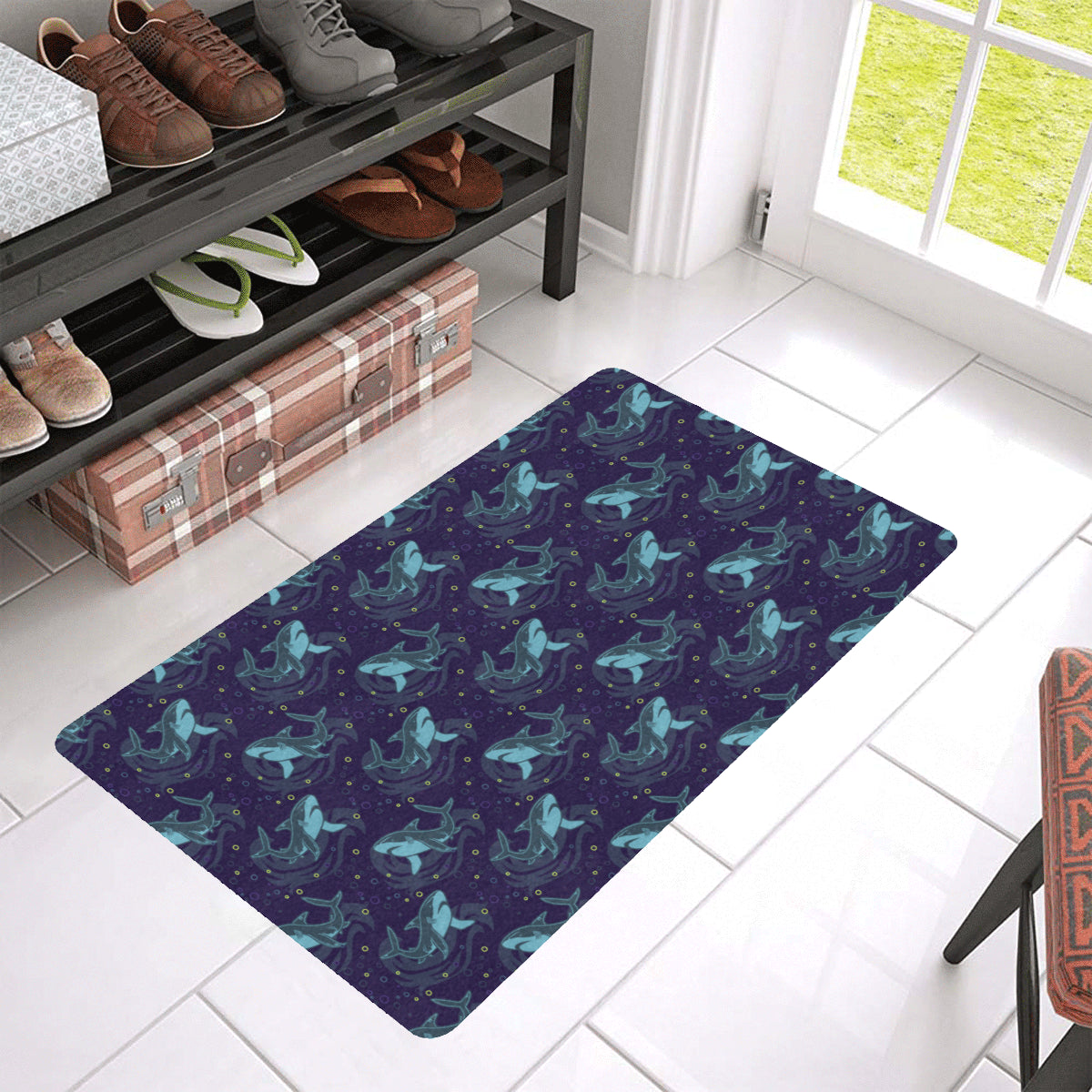 Shark Themed Print Rubber Doormat
