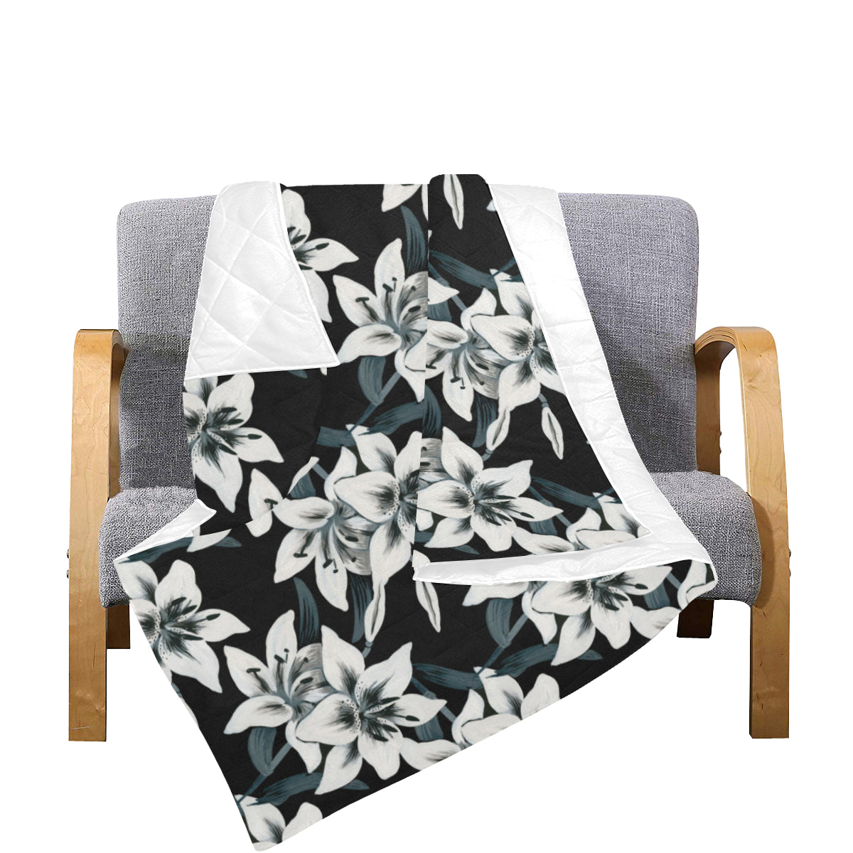Lily Pattern Print Design 03 Premium Quilt
