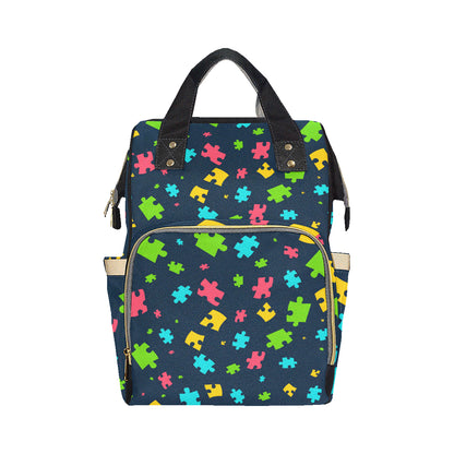Autism Awareness Colorful Design Print Diaper Bag Backpack