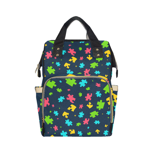 Autism Awareness Colorful Design Print Diaper Bag Backpack