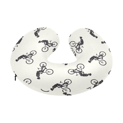 Mountain bike Pattern Print Design 01 U-Shaped Travel Neck Pillow