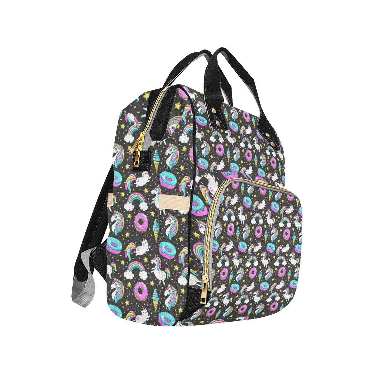 Donut Unicorn Pattern Print Design DN09 Diaper Bag Backpack