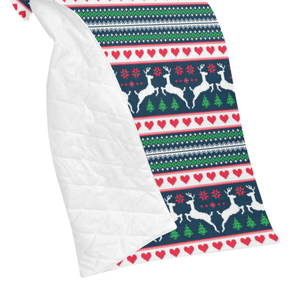 Reindeer Pattern Print Design 03 Premium Quilt