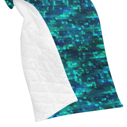 Mermaid Scales Pattern Print Design 06 Premium Quilt