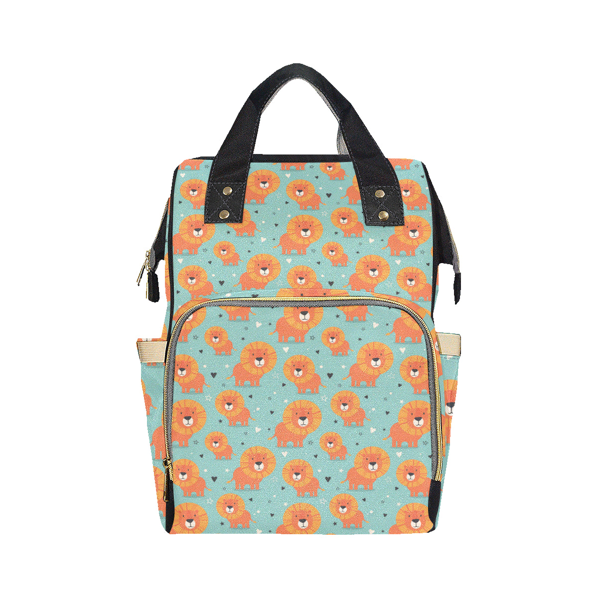 Lion Baby Pattern Print Design 03 Diaper Bag Backpack
