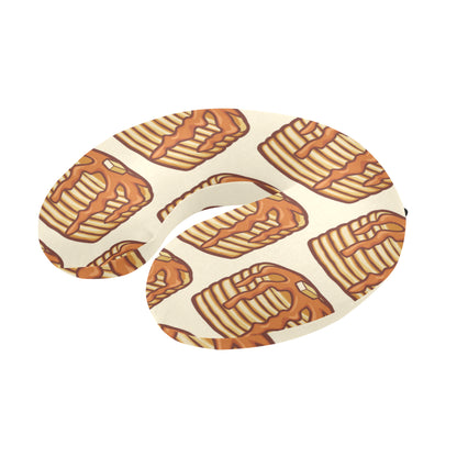 Pancake Pattern Print Design A02 U-Shaped Travel Neck Pillow