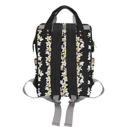White Plumeria Pattern Print Design PM08 Diaper Bag Backpack