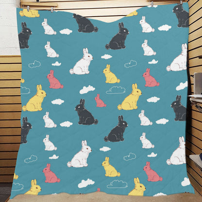 Rabbit Pattern Print Design RB014 Premium Quilt