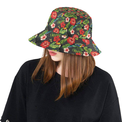 Tropical Flower Pattern Print Design TF04 Unisex Bucket Hat
