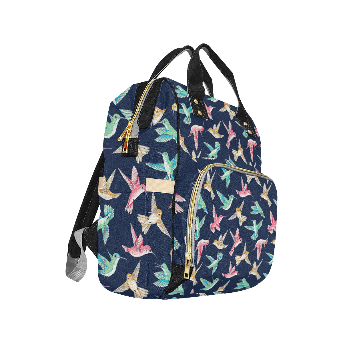 Hummingbird Cute Pattern Print Design 01 Diaper Bag Backpack