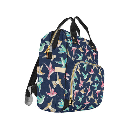 Hummingbird Cute Pattern Print Design 01 Diaper Bag Backpack