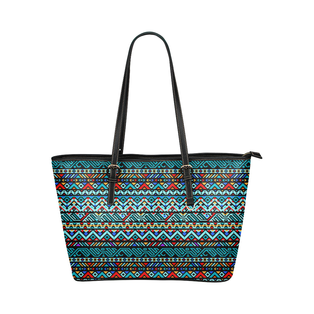 Southwestern Style Leather Tote Bag