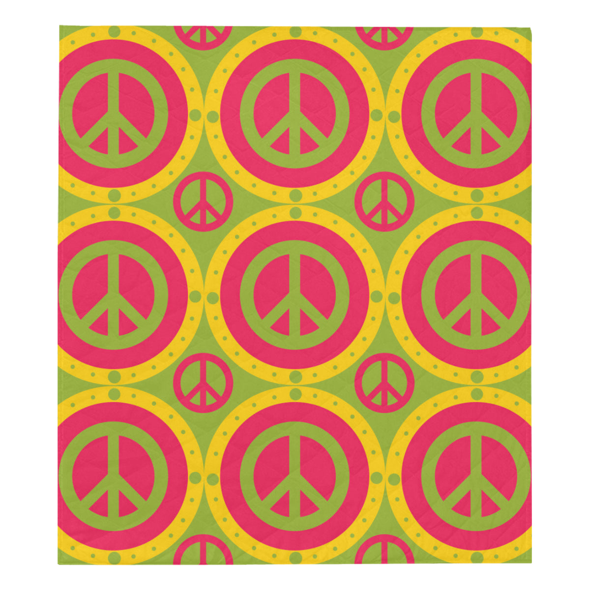 Peace Sign Pattern Print Design A01 Premium Quilt