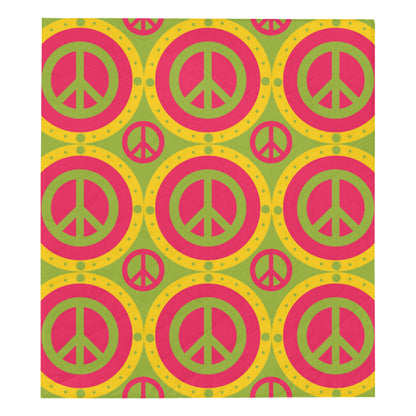 Peace Sign Pattern Print Design A01 Premium Quilt