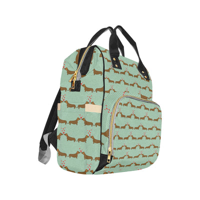 Dachshund Pattern Print Design 02 Diaper Bag Backpack