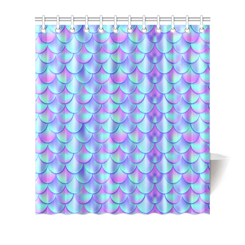 Mermaid Tail Design Print Pattern Shower Curtain