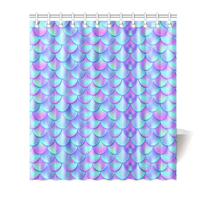 Mermaid Tail Design Print Pattern Shower Curtain