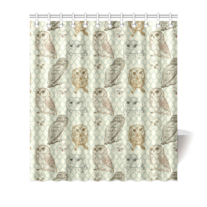 Owl Pattern Print Design A03 Shower Curtain