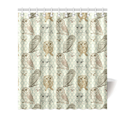 Owl Pattern Print Design A03 Shower Curtain