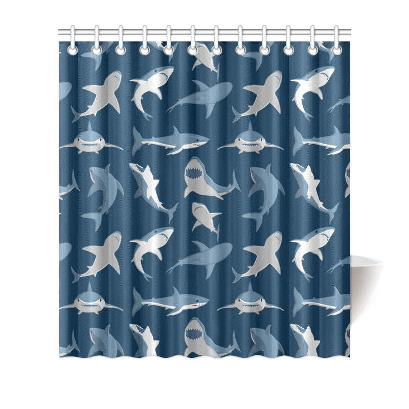 Shark Action Pattern Shower Curtain