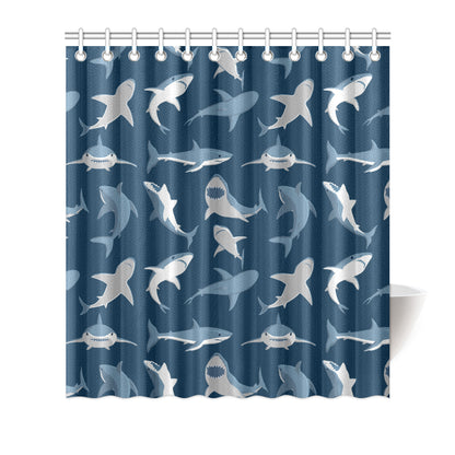 Shark Action Pattern Shower Curtain