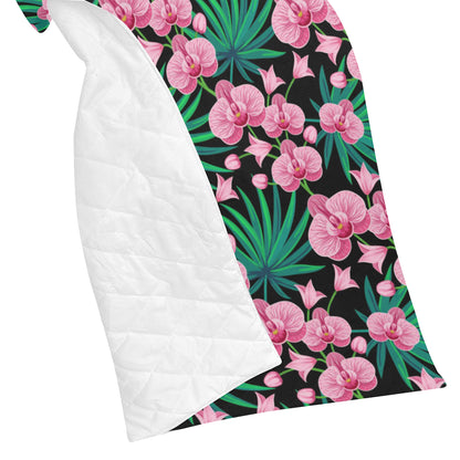 Orchid Pink Pattern Print Design OR06 Premium Quilt