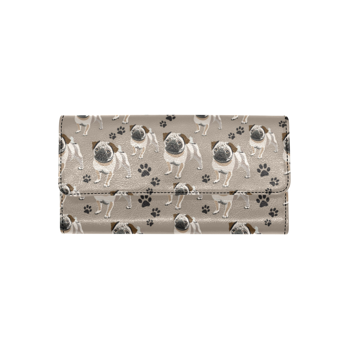 Pug Pattern Print Design A04 Women's Trifold Wallet