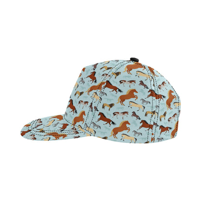 Horse Cute Themed Pattern Print Snapback Cap
