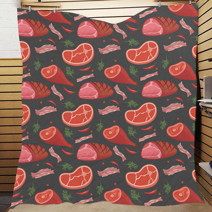 Meat Pattern Print Design 03 Premium Quilt