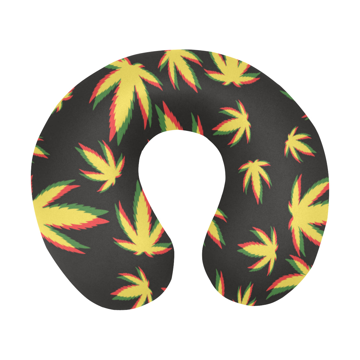 Pot Leaf Pattern Print Design A02 U-Shaped Travel Neck Pillow