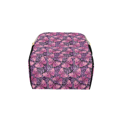Purple Butterfly Leopard Diaper Bag Backpack