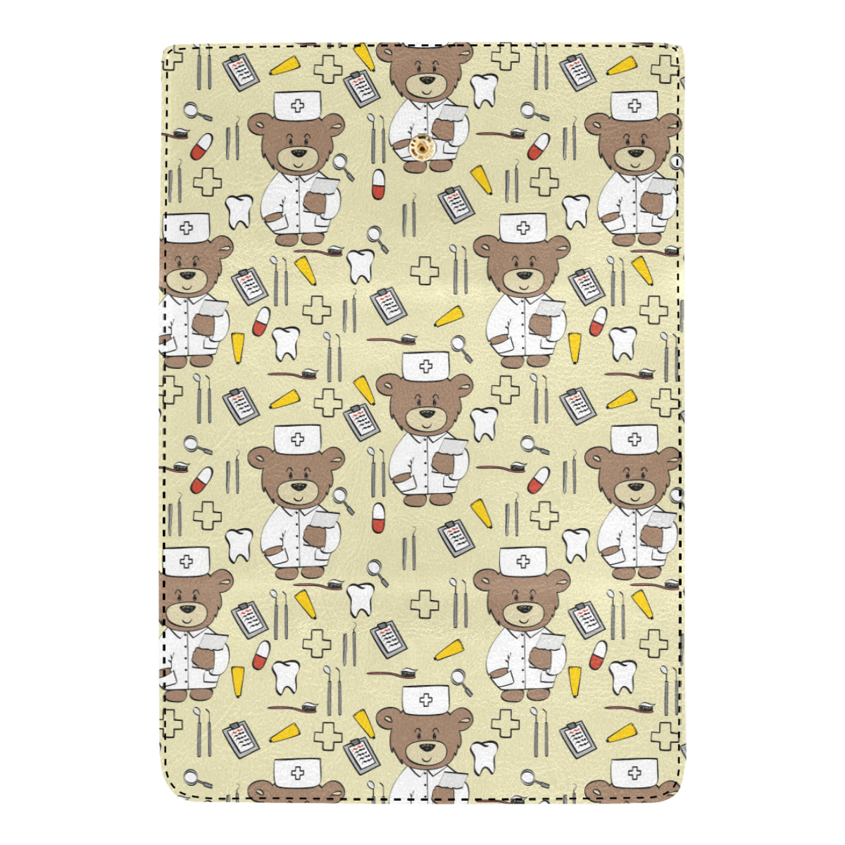 Nurse Bear Pattern Print Design A02 Women's Trifold Wallet