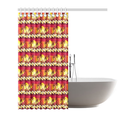 Hawaiian Tropical Sunset Hibiscus Print Shower Curtain