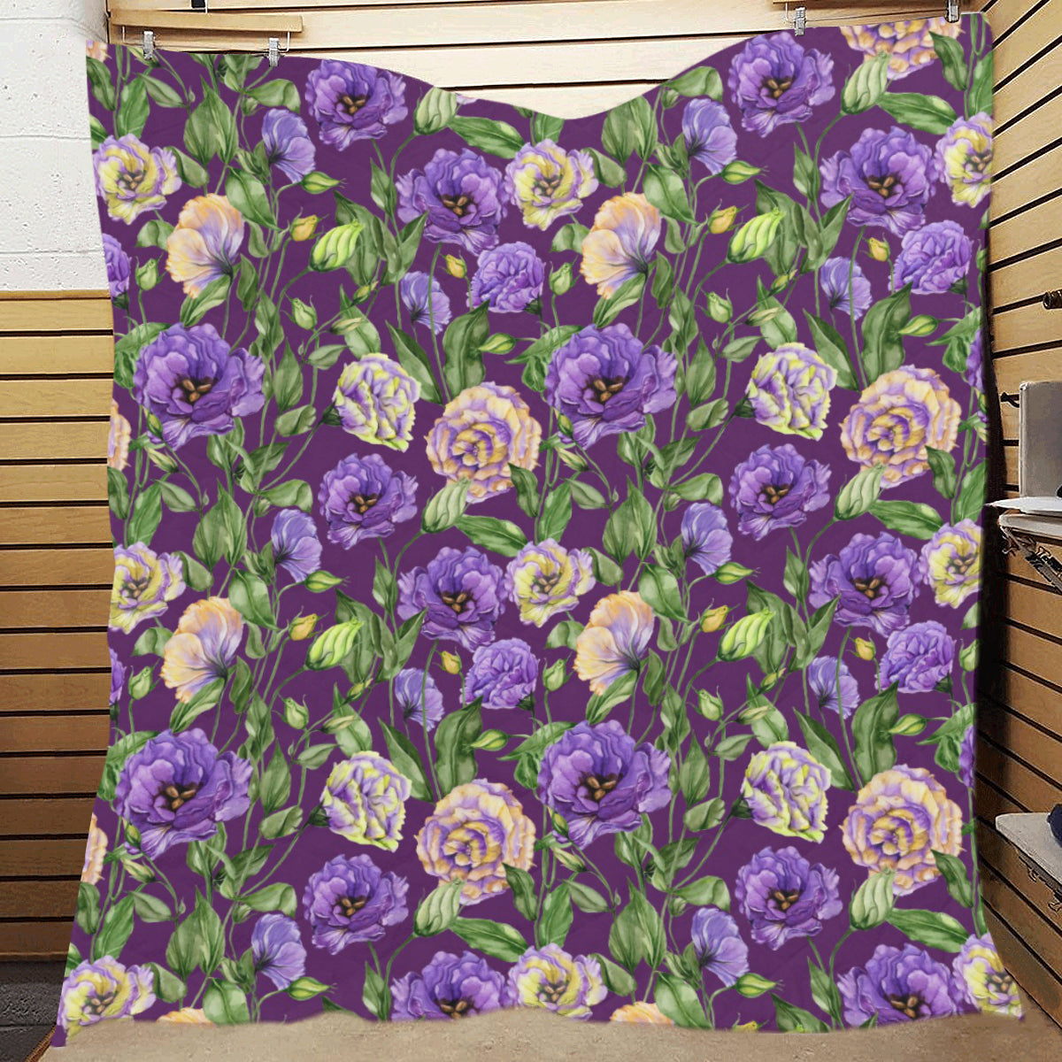 Lisianthus Pattern Print Design LT03 Premium Quilt