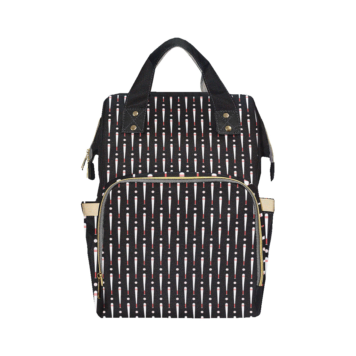 Baseball Pattern Print Design 03 Diaper Bag Backpack